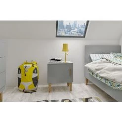MILIBOO Table De Chevet Grise Et Pieds Chêne ELIAS - Gris -France MILIBOO Soldes 2022 53066931 3