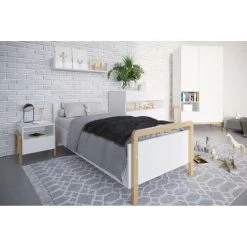 MILIBOO Table De Chevet Scandinave Blanc Mat Et Chêne CELESTINE - Blanc Mat -France MILIBOO Soldes 2022 53066932 2