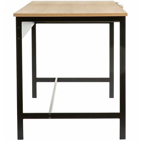 MILIBOO Bureau Plaqué Chêne Pieds Métal Noir L150 Cm SILKA - Chêne Clair Laqué 4 MILIBOO Bureau Plaqué Chêne Pieds Métal Noir L150 Cm SILKA - Chêne Clair Laqué – Image 2