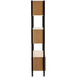 MILIBOO Bibliothèque Placage Chêne Pieds Métal Noir SILKA - Chêne Clair -France MILIBOO Soldes 2022 53108144 3