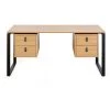 MILIBOO Bureau Plaqué Chêne Et Métal Noir Avec 2 Caissons De Rangement L160 Cm OPAL - Chêne Clair Laqué -France MILIBOO Soldes 2022 53108150 1