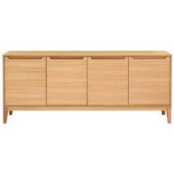 MILIBOO Buffet Design 4 Portes Chêne Clair L190 Cm ELITA - Chêne Clair