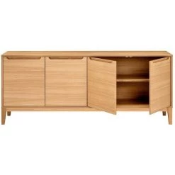 MILIBOO Buffet Design 4 Portes Chêne Clair L190 Cm ELITA - Chêne Clair -France MILIBOO Soldes 2022 53630106 3
