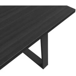 MILIBOO Table à Manger Industrielle Placage Chêne Noir Et Pieds En Métal Noir L180 Cm VALDA - Noir -France MILIBOO Soldes 2022 53630109 3