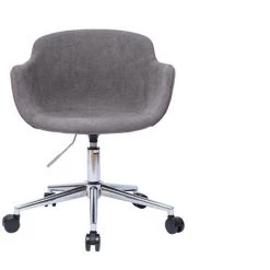 MILIBOO Fauteuil De Bureau En Tissu Effet Velours Gris AARON - Gris Clair Velours