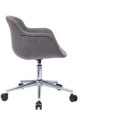 MILIBOO Fauteuil De Bureau En Tissu Effet Velours Gris AARON - Gris Clair Velours -France MILIBOO Soldes 2022 53651428 3