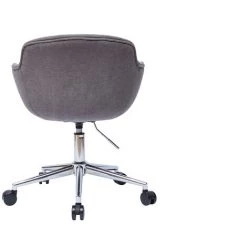 MILIBOO Fauteuil De Bureau En Tissu Effet Velours Gris AARON - Gris Clair Velours -France MILIBOO Soldes 2022 53651428 4