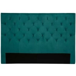 MILIBOO Tête De Lit Capitonnée En Velours Bleu Pétrole L160 Cm ENGUERRAND - Bleu Pétrole Velours