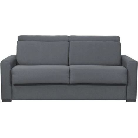 MILIBOO Canapé Convertible 3 Places Gris Anthracite Avec Matelas 18 Cm Et Têtières Ajustables NORO - Gris Foncé Mat 3 MILIBOO Canapé Convertible 3 Places Gris Anthracite Avec Matelas 18 Cm Et Têtières Ajustables NORO - Gris Foncé Mat