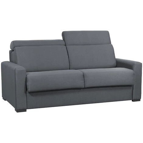 MILIBOO Canapé Convertible 3 Places Gris Anthracite Avec Matelas 18 Cm Et Têtières Ajustables NORO - Gris Foncé Mat 4 MILIBOO Canapé Convertible 3 Places Gris Anthracite Avec Matelas 18 Cm Et Têtières Ajustables NORO - Gris Foncé Mat – Image 2