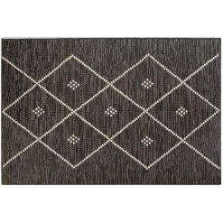 MILIBOO Tapis / Descente De Lit Pour L'intérieur Et L'extérieur Noir Et Blanc 60 X 110 Cm ASMA - Noir
