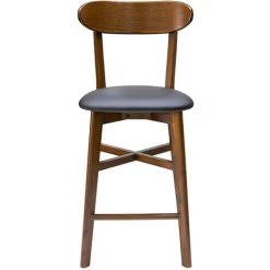 MILIBOO Tabouret De Bar Vintage Noyer Et Noir H65 Cm DOVE - Noir
