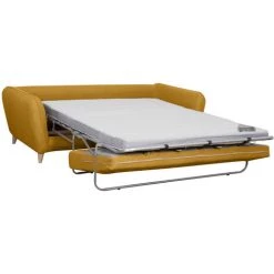 MILIBOO Canapé Convertible Scandinave 3 Places Jaune Cumin Avec Matelas 10 Cm CREEP - Jaune Mat -France MILIBOO Soldes 2022 54444022 3