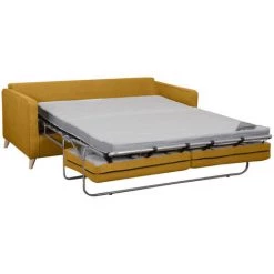 MILIBOO Canapé Convertible Scandinave 3 Places Jaune Cumin Matelas 10 Cm PAPEL - Jaune Mat -France MILIBOO Soldes 2022 54444024 3