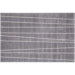 MILIBOO Tapis Rayé Gris Et Blanc 160 X 230 Cm LINE - Gris Clair