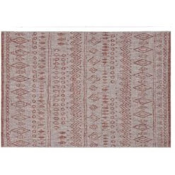 MILIBOO Tapis Style Berbère Gris Et Rouge 160 X 230 Cm MEA - Rouge