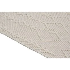 MILIBOO Tapis Tissé à La Main écru Avec Motifs En Relief Et Franges 60 X 120 Cm DENALI - Blanc -France MILIBOO Soldes 2022 54444032 3