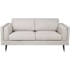 MILIBOO Canapé 2 Places Tissu Chiné Beige Cappucino STING - Beige Naturel