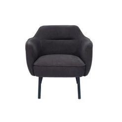 MILIBOO Fauteuil Design Tissu Effet Velours Gris Foncé LAURENS - Gris Foncé Velours