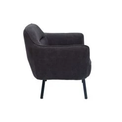 MILIBOO Fauteuil Design Tissu Effet Velours Gris Foncé LAURENS - Gris Foncé Velours -France MILIBOO Soldes 2022 55075607 3
