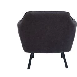 MILIBOO Fauteuil Design Tissu Effet Velours Gris Foncé LAURENS - Gris Foncé Velours -France MILIBOO Soldes 2022 55075607 4
