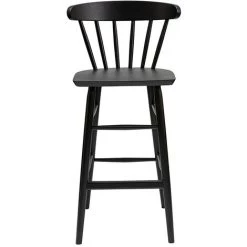 MILIBOO Tabouret De Bar Vintage à Barreaux Noir Mat H65 Cm DARIA - Noir Carbone Mat