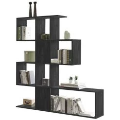 MILIBOO Bibliothèque Scandinave Séparateur Design Noir H147 Cm COMO - Noir