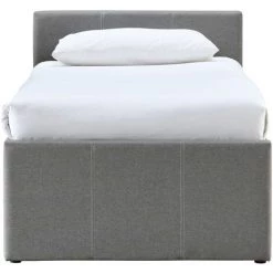 MILIBOO Lit Gigogne Enfant 90 X 195 Cm Tissu Gris MACCO - Gris