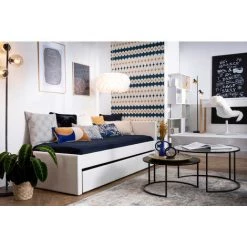 MILIBOO Lit Gigogne Enfant 90 X 195 Cm Tissu Gris MACCO - Gris -France MILIBOO Soldes 2022 55479113 5