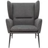 MILIBOO Fauteuil Design En Métal Et Tissu Effet Velours Texturé Gris Foncé COME - Gris Foncé Velours -France MILIBOO Soldes 2022 55479153 1