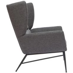 MILIBOO Fauteuil Design En Métal Et Tissu Effet Velours Texturé Gris Foncé COME - Gris Foncé Velours -France MILIBOO Soldes 2022 55479153 3