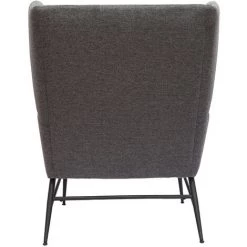 MILIBOO Fauteuil Design En Métal Et Tissu Effet Velours Texturé Gris Foncé COME - Gris Foncé Velours -France MILIBOO Soldes 2022 55479153 4