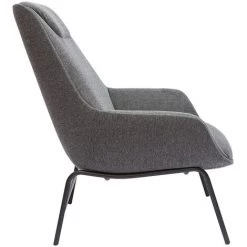 MILIBOO Fauteuil Design Avec Tissu Effet Velours Texturé Gris Foncé MARCEAU - Gris Foncé Velours -France MILIBOO Soldes 2022 55551472 3