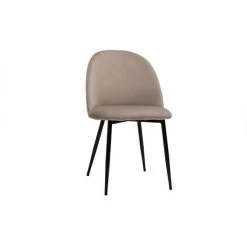 MILIBOO Chaises Design Velours Taupe Et Métal Noir (lot De 2) JOVI - Taupe Velours -France MILIBOO Soldes 2022 55774891 3
