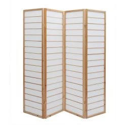 MILIBOO Paravent Japonais En Bois Naturel Et Papier De Riz GIBON - Naturel