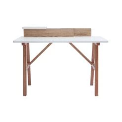MILIBOO Bureau Scandinave Bois Et Blanc L120 Cm TOGARY - Bois Clair / Blanc