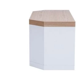 MILIBOO Meuble TV D'angle Blanc Et Placage Chêne L100 MAX - Bois Clair / Blanc -France MILIBOO Soldes 2022 56263124 4