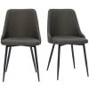 MILIBOO Chaises Design Tissu Gris Foncé Et Métal Noir (lot De 2) CULT - Gris Foncé