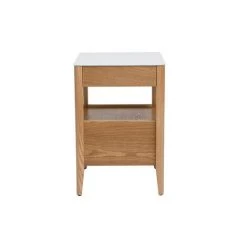 MILIBOO Table De Chevet Connectée Multimédia En Verre Trempé Blanc Et Bois Clair TEMPO -France MILIBOO Soldes 2022 56478740 3