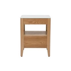 MILIBOO Table De Chevet Connectée Multimédia En Verre Trempé Blanc Et Bois Clair TEMPO -France MILIBOO Soldes 2022 56478740 4