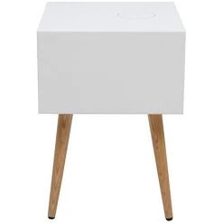 MILIBOO Table De Chevet Connectée Multimédia Blanc Mat Et Frêne PAVAN - Frêne Mat -France MILIBOO Soldes 2022 56478741 3