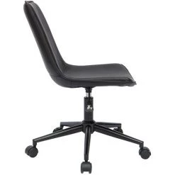 MILIBOO Chaise De Bureau En Polyuréthane Noir Et Métal Noir LISON - Noir -France MILIBOO Soldes 2022 56546573 3