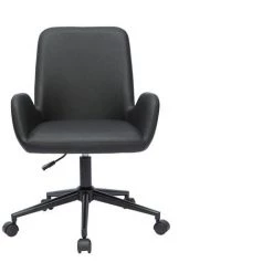 MILIBOO Chaise De Bureau En Polyuréthane Noir Et Métal Noir ALBAN - Noir