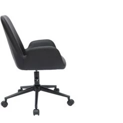 MILIBOO Chaise De Bureau En Polyuréthane Noir Et Métal Noir ALBAN - Noir -France MILIBOO Soldes 2022 56546578 3
