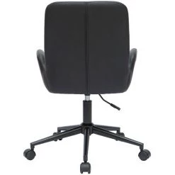 MILIBOO Chaise De Bureau En Polyuréthane Noir Et Métal Noir ALBAN - Noir -France MILIBOO Soldes 2022 56546578 4