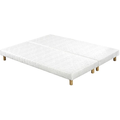 MILIBOO Lit 160 X 200 Cm Avec Sommiers Tapissiers Et Matelas Mémoire De Forme BENJI - Blanc Mat 4 MILIBOO Lit 160 X 200 Cm Avec Sommiers Tapissiers Et Matelas Mémoire De Forme BENJI - Blanc Mat – Image 2