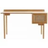 MILIBOO Bureau Vintage En Bois Finition Chêne Avec Caisson En Cannage Naturel L130 Cm ANTIK - Chêne Clair -France MILIBOO Soldes 2022 57125042 1