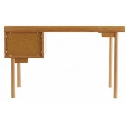 MILIBOO Bureau Vintage En Bois Finition Chêne Avec Caisson En Cannage Naturel L130 Cm ANTIK - Chêne Clair -France MILIBOO Soldes 2022 57125042 4
