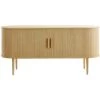 MILIBOO Buffet Avec Portes Coulissantes Placage Chêne Et Chêne Massif L160 Cm EPIC - Chêne Clair -France MILIBOO Soldes 2022 57125043 1