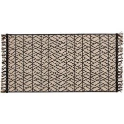 MILIBOO Tapis Ethnique Beige Motifs Noirs L60 X L110 ETNICA - Naturel